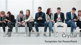  Presentation with diverse business people - Colorful slide deck enhanced with group-of-diverse-young-business backdrop and a light gray colored foreground