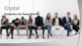  Presentation with diverse business people - Colorful PPT theme enhanced with group-of-diverse-young-business backdrop and a white colored foreground