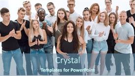  Presentation with leader - Audience pleasing PPT layouts consisting of group-of-diverse-young-men backdrop and a ocean colored foreground