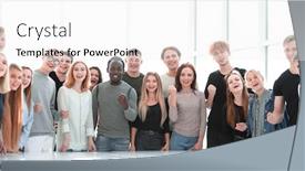  Presentation with diverse people - Slide deck with group-of-diverse-young-people background and a white colored foreground