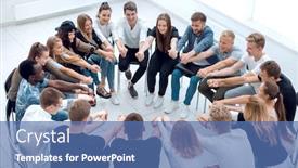  Presentation with diverse people - Slide deck consisting of group-of-diverse-young-people background and a ocean colored foreground