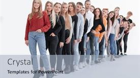  Presentation with diverse people - Cool new slide deck with group-of-diverse-young-people backdrop and a light blue colored foreground