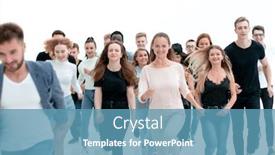  Presentation with diverse people - Colorful PPT theme enhanced with group-of-diverse-young-people backdrop and a teal colored foreground