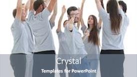  Presentation with diverse people - Presentation theme having group-of-diverse-young-people background and a gray colored foreground