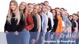  Presentation with diverse people - Presentation theme enhanced with group-of-diverse-young-people background and a ocean colored foreground