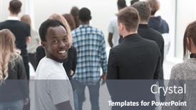  Presentation with lobby - Presentation theme featuring group-of-diverse-young-people background and a gray colored foreground