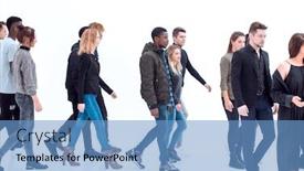 Presentation with diverse people - Theme featuring group-of-diverse-young-people background and a teal colored foreground