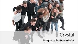  Presentation with diverse people - Slides consisting of group-of-diverse-young-people background and a white colored foreground