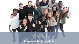  Presentation with diverse people - PPT theme with group-of-diverse-young-people background and a seafoam green colored foreground