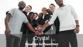  Presentation with people unity - Presentation theme with group-of-diverse-young-people background and a dark gray colored foreground