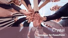  Presentation with diverse people - Slide set featuring group-of-diverse-young-people background and a coral colored foreground