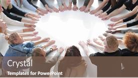  Presentation with diverse people - Audience pleasing theme consisting of group-of-diverse-young-people backdrop and a violet colored foreground