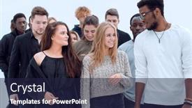  Presentation with diverse people - PPT theme consisting of group-of-diverse-young-people background and a wine colored foreground