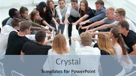  Presentation with diverse people - Slide deck consisting of group-of-diverse-young-people background and a light blue colored foreground