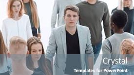  Presentation with diverse people - Presentation theme enhanced with group-of-diverse-young-people background and a seafoam green colored foreground