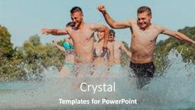  Presentation with water river - Presentation theme with group-of-diverse-young-people background and a gray colored foreground