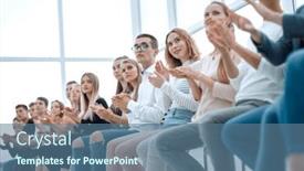  Presentation with diverse people - PPT layouts featuring group-of-diverse-young-people background and a ocean colored foreground