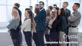  Presentation with diverse people - Presentation theme consisting of group-of-diverse-young-people background and a wine colored foreground