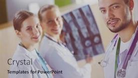  Presentation with nurses - PPT layouts consisting of group-of-doctors-and-nurses background and a light gray colored foreground