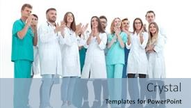  Presentation with nurses - Theme having group-of-doctors-and-nurses background and a light blue colored foreground
