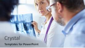  Presentation with nurses lungs - PPT theme consisting of group-of-doctors-and-nurses background and a light blue colored foreground