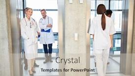  Presentation with nurses - PPT layouts with group-of-doctors-and-nurses background and a soft green colored foreground