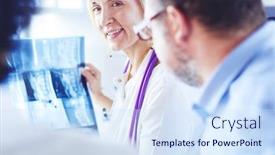  Presentation with nurses - PPT layouts featuring group-of-doctors-and-nurses background and a sky blue colored foreground