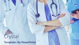  Presentation with icu nurse hospital patients - PPT theme enhanced with group-of-doctors-and-nurses background and a sky blue colored foreground