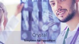  Presentation with nurses - PPT theme featuring group-of-doctors-and-nurses background and a light blue colored foreground