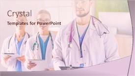  Presentation with nurses - Slides enhanced with group-of-doctors-and-nurses background and a  colored foreground