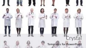  Presentation with group - Theme enhanced with group-of-doctors-holding-jar background and a light gray colored foreground