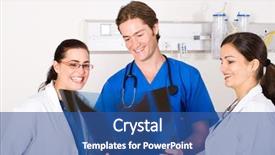  Presentation with lung - PPT theme with torax - group of doctors looking background and a ocean colored foreground