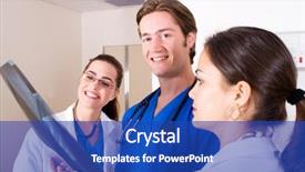  Presentation with lung - Beautiful presentation theme featuring torax - group of doctors looking backdrop and a cobalt blue colored foreground