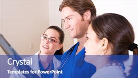  Presentation with lung - Slide deck consisting of torax - group of doctors looking background and a ocean colored foreground