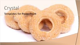  Presentation with donuts - Presentation with group-of-dried-donuts-ring background and a lemonade colored foreground