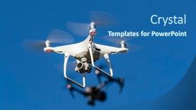  Presentation with drones - Colorful PPT layouts enhanced with group-of-drones-fly-through backdrop and a ocean colored foreground