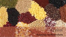  Presentation with raw material - Presentation theme featuring group-of-dry-organic-cereal background and a red colored foreground