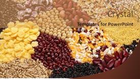  Presentation with raw material - Presentation design consisting of group-of-dry-organic-cereal background and a yellow colored foreground