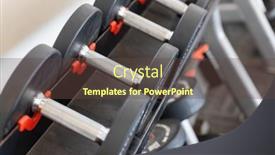  Presentation with club - Theme consisting of group-of-dumbbells-stack and a tawny brown colored foreground