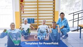  Presentation with resistance - Theme featuring group-of-elderly-people-doing background and a teal colored foreground