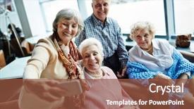  Presentation with modern elegant - Cool new PPT theme with while enjoying each others company backdrop and a tawny brown colored foreground