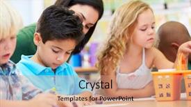  Presentation with elementary children - PPT theme featuring limited edition amount commerce retail unique concept background and a coral colored foreground