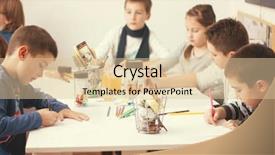  Presentation with school elementary - Amazing PPT layouts having group of elementary school pupils backdrop and a lemonade colored foreground