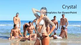  Presentation with group of companies - Audience pleasing slide set consisting of group of eleven handsome guys backdrop and a arctic colored foreground