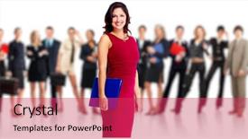  Presentation with team group yellow - Slides having group of employee people business background and a red colored foreground