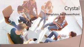  Presentation with team building - PPT theme having group of employees a lesson background and a lemonade colored foreground