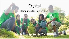  Presentation with park - Slide deck consisting of group of environmentalists planting together background and a white colored foreground