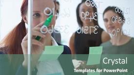  Presentation with information - Amazing PPT layouts having group-of-executives-discussing-over backdrop and a ocean colored foreground