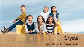  Presentation with fall colors - Amazing slides having group of fashion children wearing backdrop and a coral colored foreground