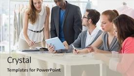  Presentation with designs - PPT theme enhanced with man-made landscape hydroelectric power background and a tawny brown colored foreground